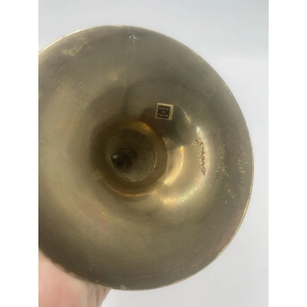 Vintage Brass Pillar Candle Holder Needle Top‎ 6